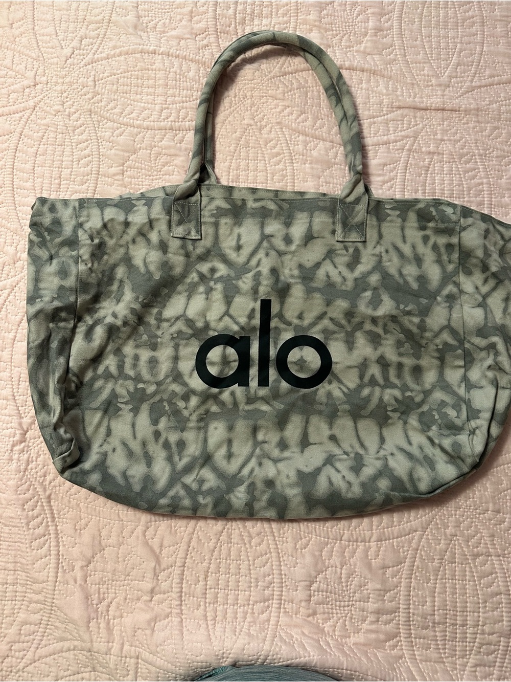 ALO Yoga Olive Green Camouflage Canvas Tote